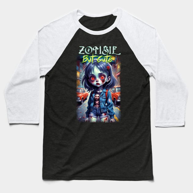 Zombie But Cute 02 Baseball T-Shirt by KawaiiDread